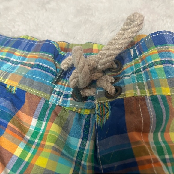 Polo Ralph Lauren Swim Trunks Mesh-Lined Southwest Aztec Blue Orange Plaid Men M - Picture 3 of 12